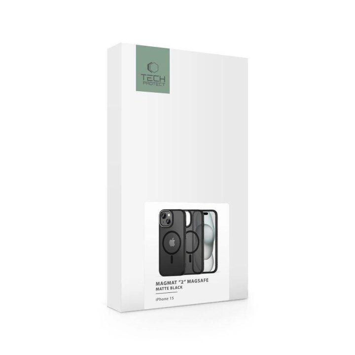 iPhone 15“ dėklas – juodos matinės spalvos