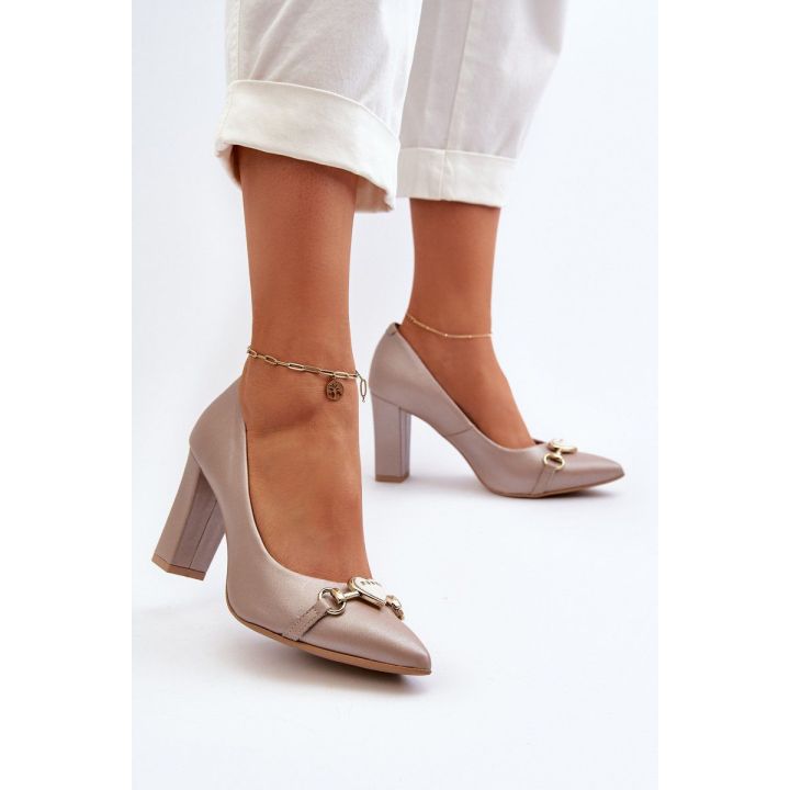 Perlo širdis Odiniai teismo bateliai su blokiniu kulnu Zazoo 2453/OS