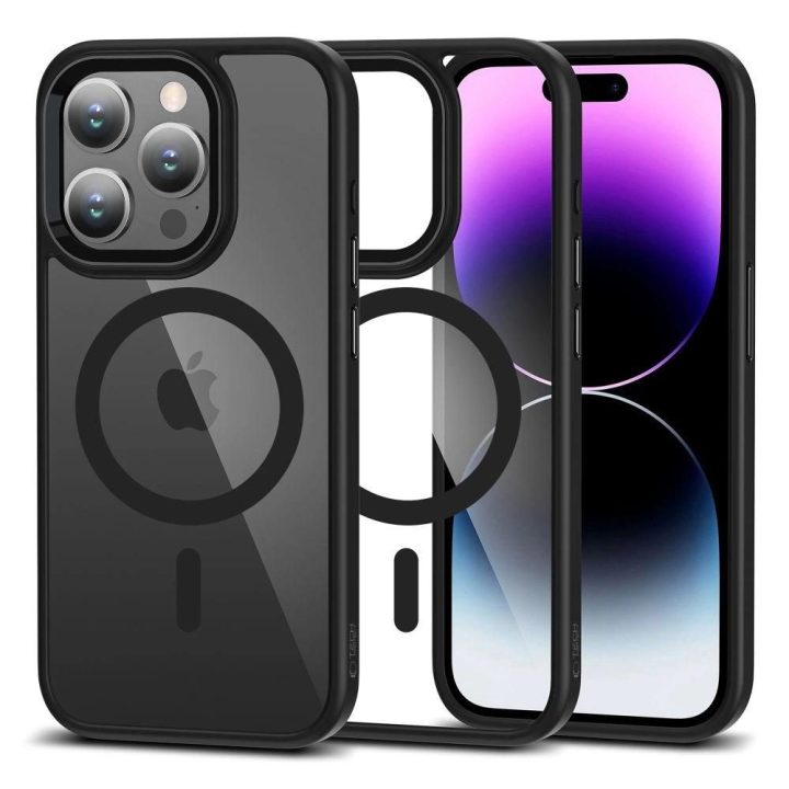 iPhone 15 Pro“ dėklas – permatomas ir juodas