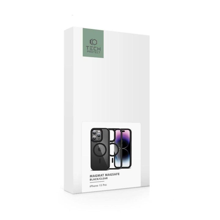 iPhone 15 Pro“ dėklas – permatomas ir juodas