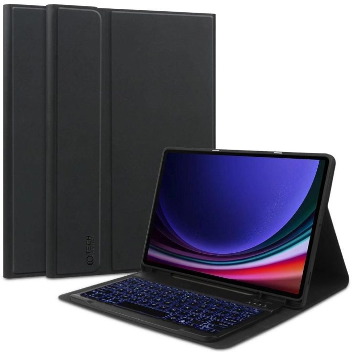 Keyboard dėklas su klaviatūra skirtas Samsung Galaxy Tab S9 FE+ 12.4 X610 / X616B - juodas