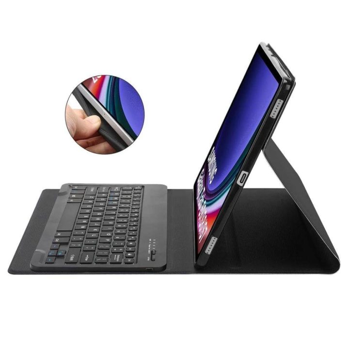 Keyboard dėklas su klaviatūra skirtas Samsung Galaxy Tab S9 FE+ 12.4 X610 / X616B - juodas