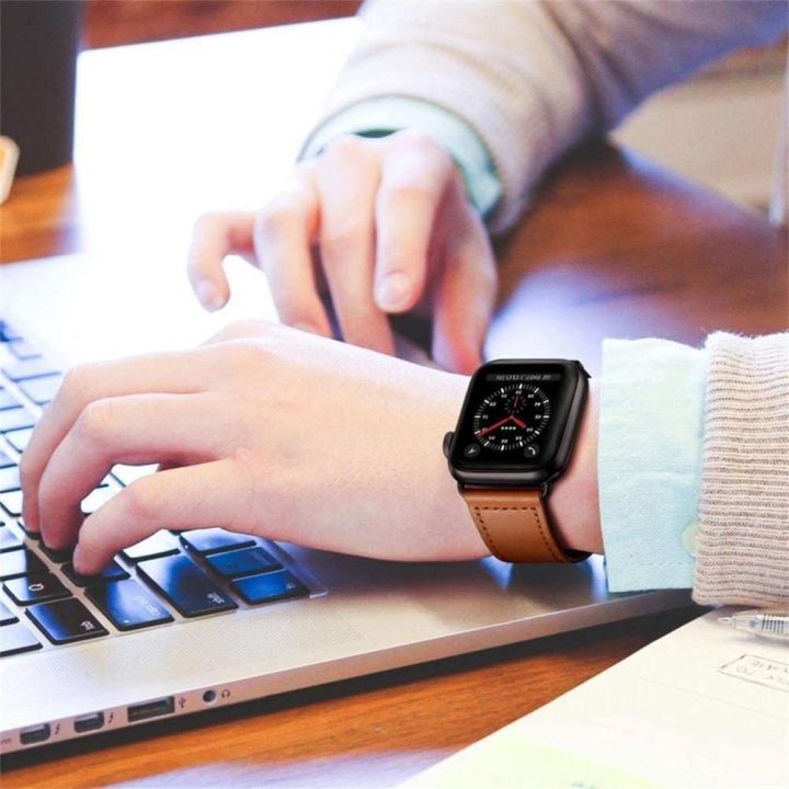 Odinis dirželis Apple Watch 4/5/6/7/8/9/SE/Ultra 1/2 (42/44/45/49 mm) - rudas