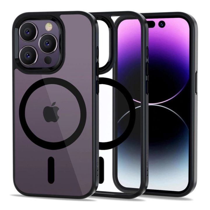 Dėklas iPhone 14 Pro“ – skaidrus ir juodas