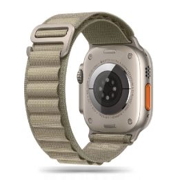 Apple Watch“ dirželis 4 / 5 / 6 / 7 / 8 / 9 / SE / Ultra“ 1 / 2 (42 / 44 / 45 / 49 mm) – titanas alyvuogių spalvos