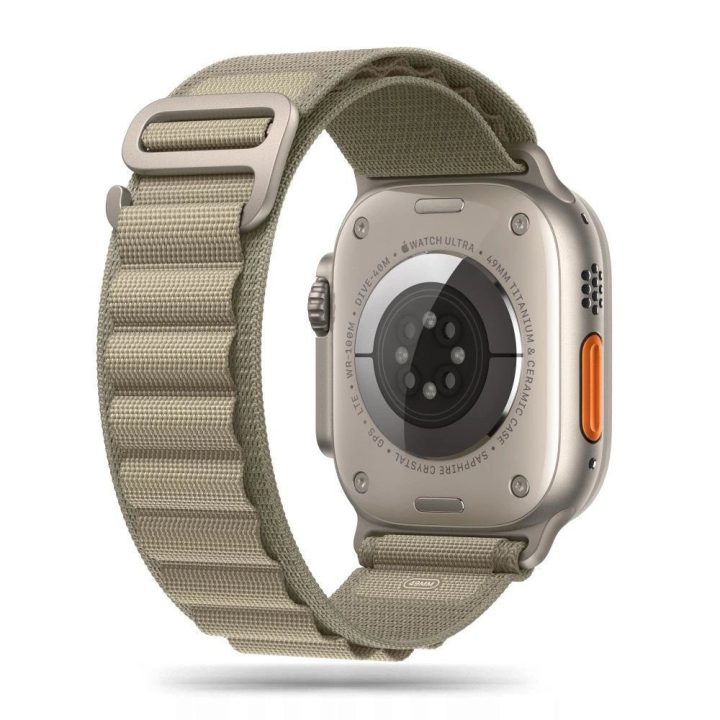 Apple Watch“ dirželis 4 / 5 / 6 / 7 / 8 / 9 / SE / Ultra“ 1 / 2 (42 / 44 / 45 / 49 mm) – titanas alyvuogių spalvos