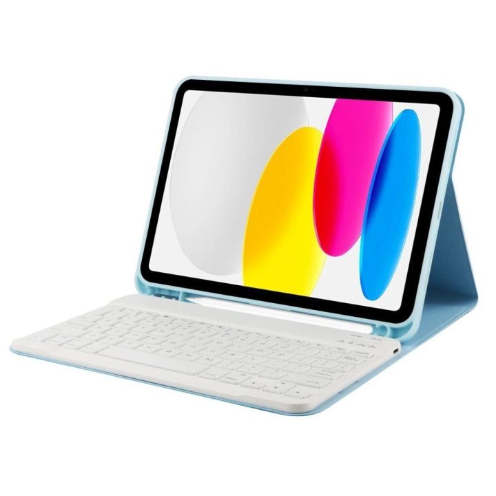 Pen + Keyboard“ dėklas su klaviatūra iPad“ planšetiniams kompiuteriams 10,9 colių, 2022 m. – šviesiai mėlynas
