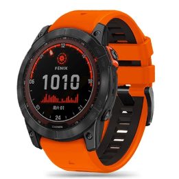Garmin Fenix 3/5X/3HR/5X Plus/6X/6X Pro/7X dirželis - oranžinis ir juodas