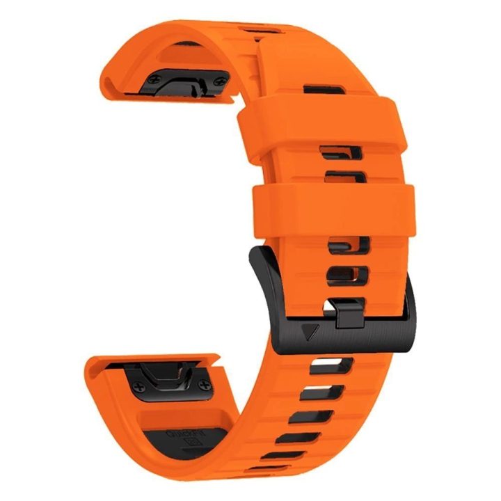 Garmin Fenix 3/5X/3HR/5X Plus/6X/6X Pro/7X dirželis - oranžinis ir juodas