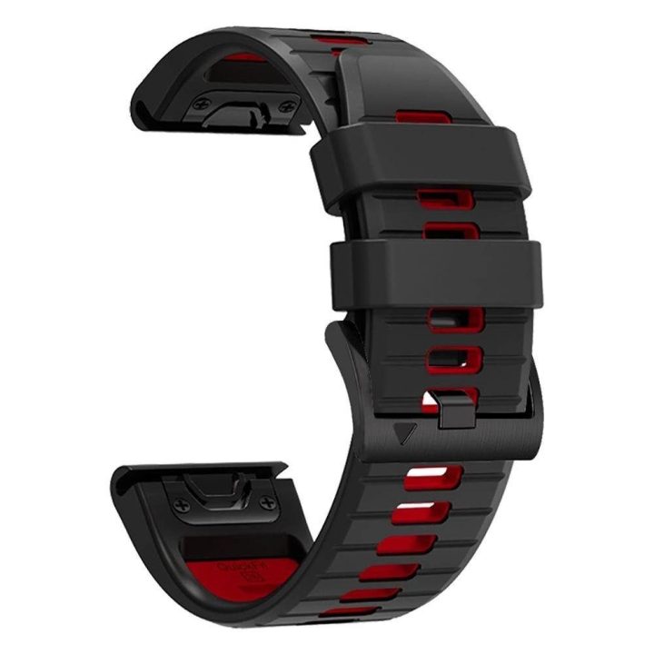 Garmin Fenix ​​3 / 5X / 3HR / 5X Plus / 6X / 6X Pro / 7X dirželis - juodas ir raudonas