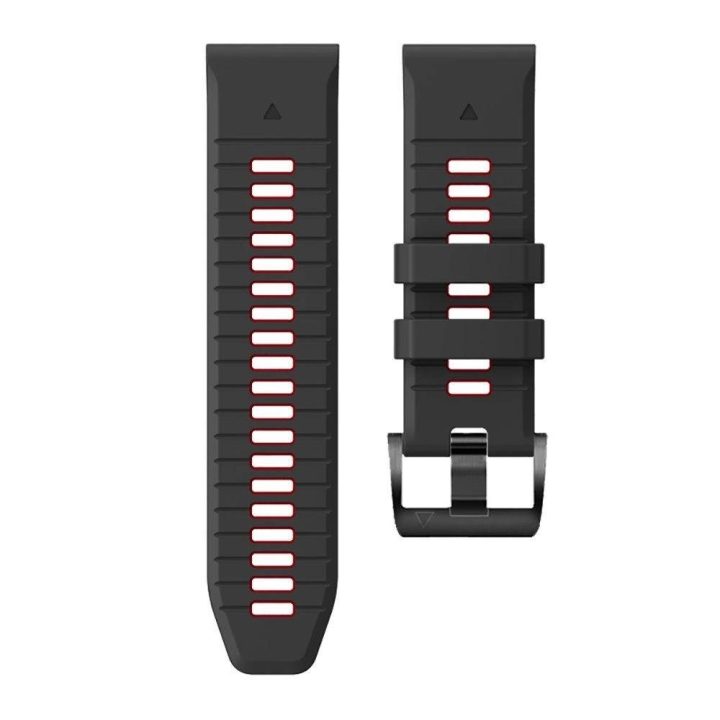 Garmin Fenix ​​3 / 5X / 3HR / 5X Plus / 6X / 6X Pro / 7X dirželis - juodas ir raudonas