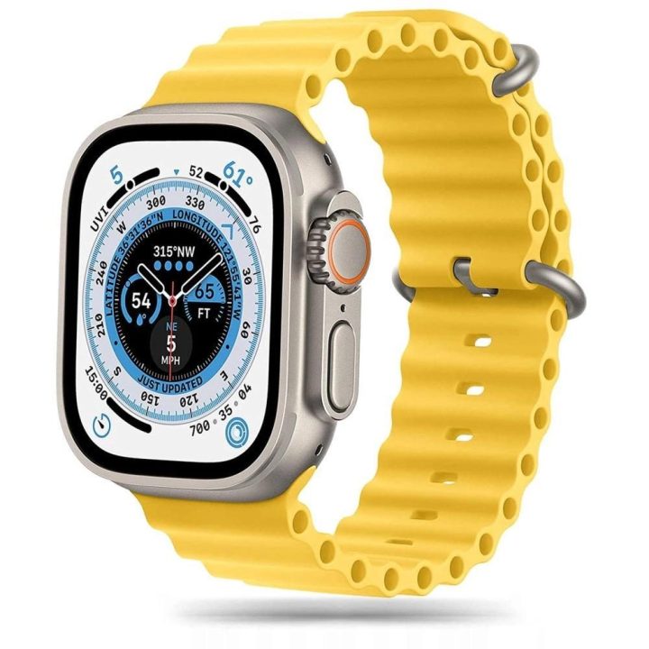 Dirželis Apple Watch 4 / 5 / 6 / 7 / 8 / 9 / SE / Ultra 1 / 2 (42/44/45/49 mm) – Geltona