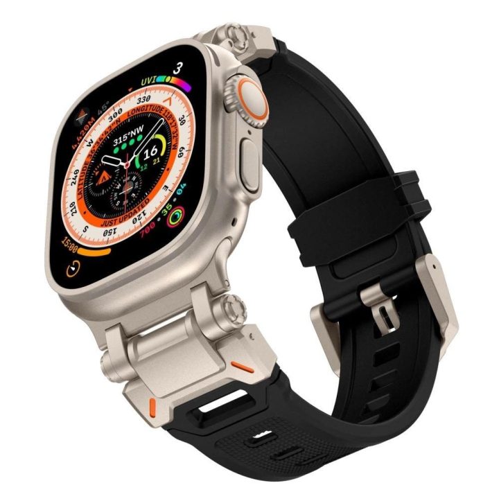apyrankė skirta Apple Watch 4 / 5 / 6 / 7 / 8 / 9 / SE / Ultra 1 / 2“ (42/44/45/49 mm) - juoda ir titano