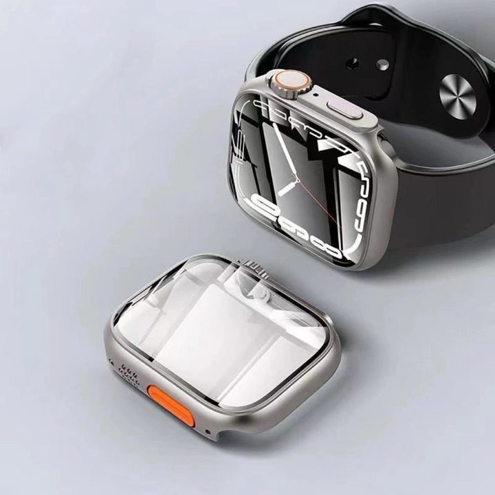 Dėklas Apple Watch 4 / 5 / 6 / SE (44mm) - juodas ir oranžinis