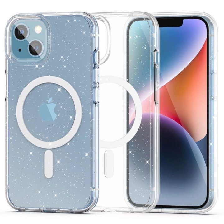 iPhone 13/14“ dėklas – skaidrus ir blizgus