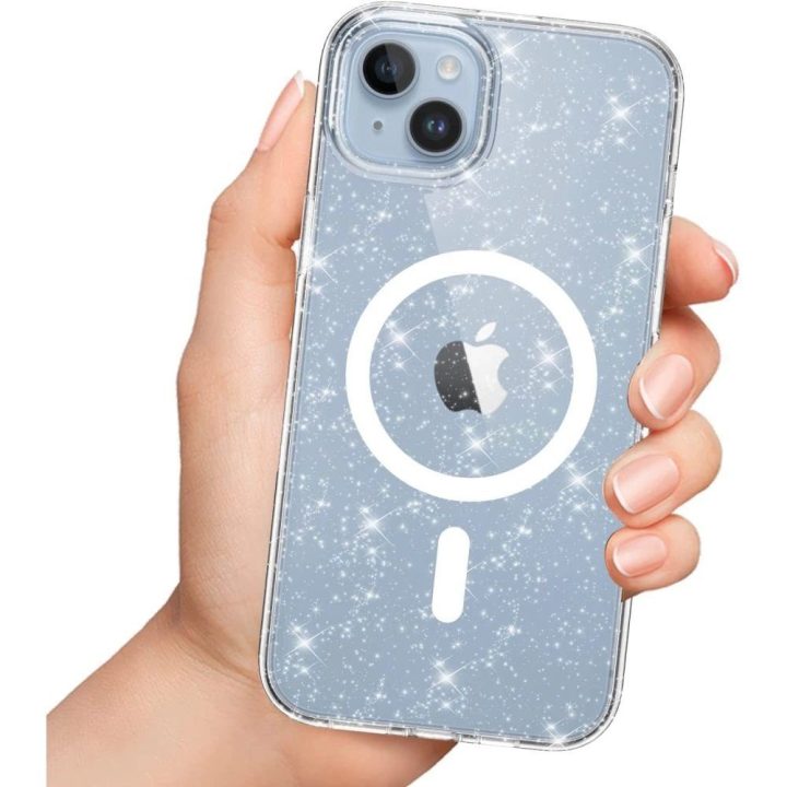 iPhone 13/14“ dėklas – skaidrus ir blizgus
