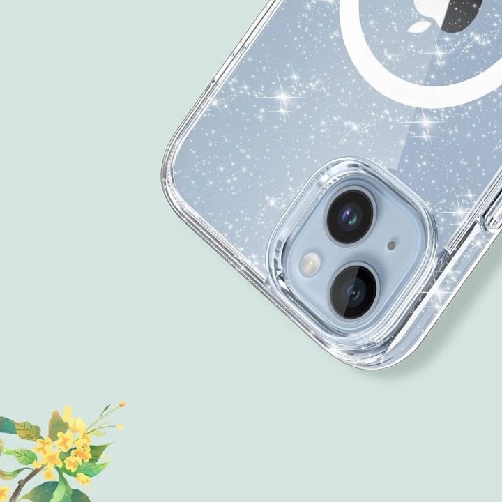 iPhone 13/14“ dėklas – skaidrus ir blizgus