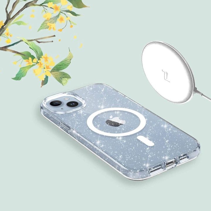 iPhone 13/14“ dėklas – skaidrus ir blizgus