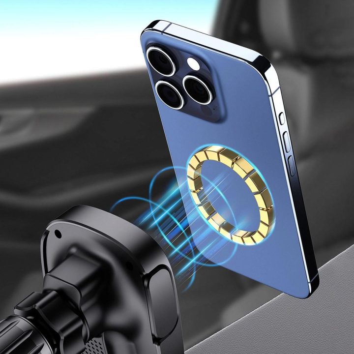 automobilio telefono laikiklis su 15W indukciniu įkrovikliu ventiliacijos angai / salonei - juodos spalvos