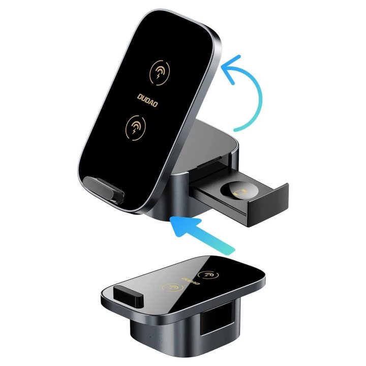 indukcinis įkroviklis 15 W 3in1 skirtas telefonui / išmaniajam laikrodžiui / ausinėms - juodas