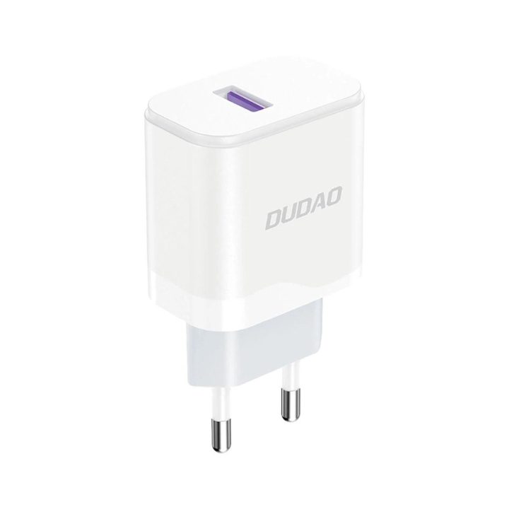 tinklo įkroviklis su USB-A jungtimi 18 W, baltos spalvos