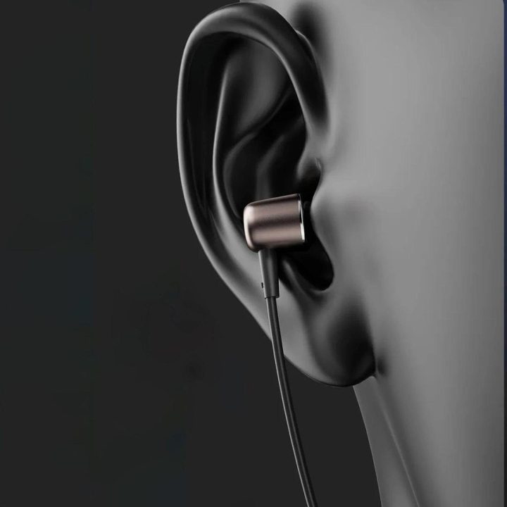 USB-C į ausis įstatomos ausinės 1,2 m – juodos