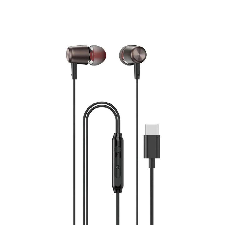 USB-C į ausis įstatomos ausinės 1,2 m – juodos