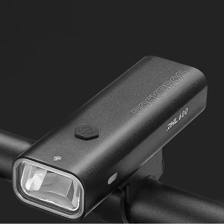 priekinis žibintas dviračiui 600 lm 2600 mAh IPX6 – juodas