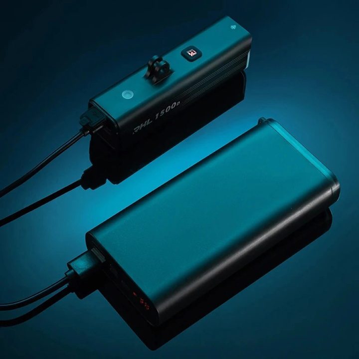priekinis dviračio žibintas 5000 mAh 1500 lm, IPX6 – juodas