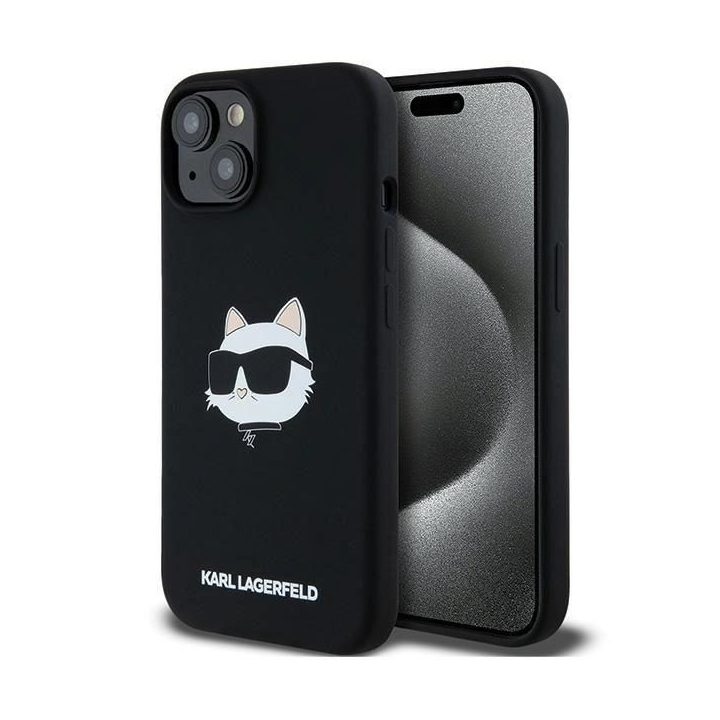 Karl Lagerfeld Silicone Choupette Head MagSafe dėklas iPhone 15 Plus“ / 14 Plus“ – juodas