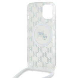 Karl Lagerfeld IML Crossbody Monogram Karl & Choupette Head MagSafe dėklas iPhone 15 / 14 / 13 - Skaidrus