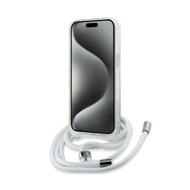 Karl Lagerfeld IML Crossbody Monogram Karl & Choupette Head MagSafe dėklas iPhone 15 / 14 / 13 - Skaidrus