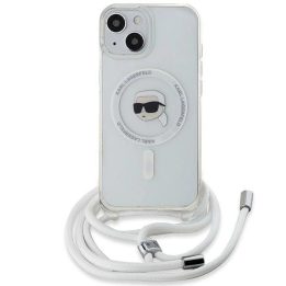 Karl Lagerfeld Crossbody IML Karl Head MagSafe dėklas iPhone 15 / 14 / 13 telefonams - skaidrus