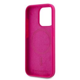 Karl Lagerfeld Silicone Choupette Head MagSafe dėklas iPhone 15 Pro Max telefonui – rožinis