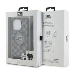 Karl Lagerfeld IML Crossbody Monogram Karl & Choupette dėklas su MagSafe, skirtas iPhone 15 Pro - juodas
