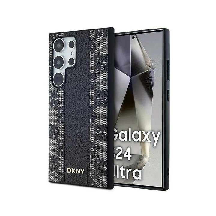 DKNY odinis langelėmis margintas MagSafe“ dėklas Samsung Galaxy S24 Ultra“ – juodas