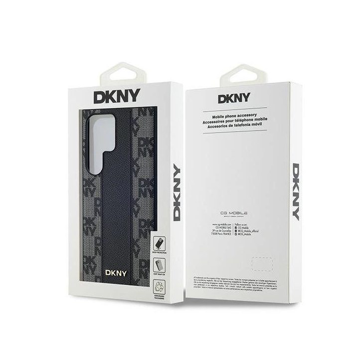 DKNY odinis langelėmis margintas MagSafe“ dėklas Samsung Galaxy S24 Ultra“ – juodas