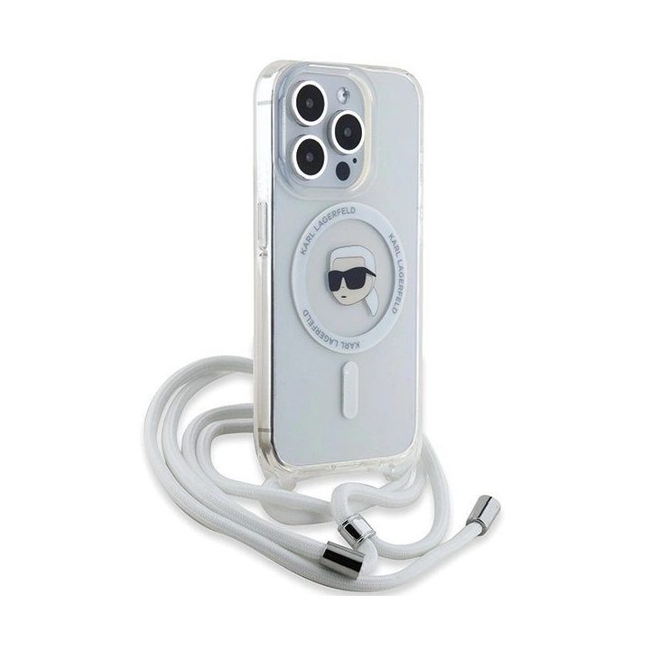 Karl Lagerfeld Crossbody IML Karl Head MagSafe dėklas iPhone 15 Pro Max - permatomas