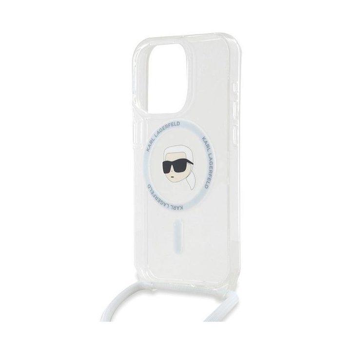 Karl Lagerfeld Crossbody IML Karl Head MagSafe dėklas iPhone 15 Pro Max - permatomas
