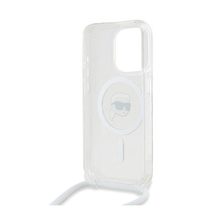 Karl Lagerfeld Crossbody IML Karl Head MagSafe dėklas iPhone 15 Pro Max - permatomas