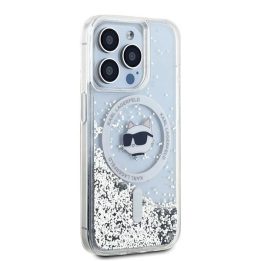 Karl Lagerfeld Liquid Glitter Choupette galvos apsauginis MagSafe dėklas iPhone 15 Pro Max“ - skaidrus