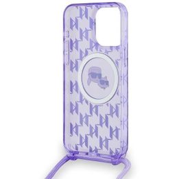 Karl Lagerfeld IML Crossbody Monogram Karl & Choupette Head MagSafe dėklas iPhone 15 Pro Max“ – violetinė