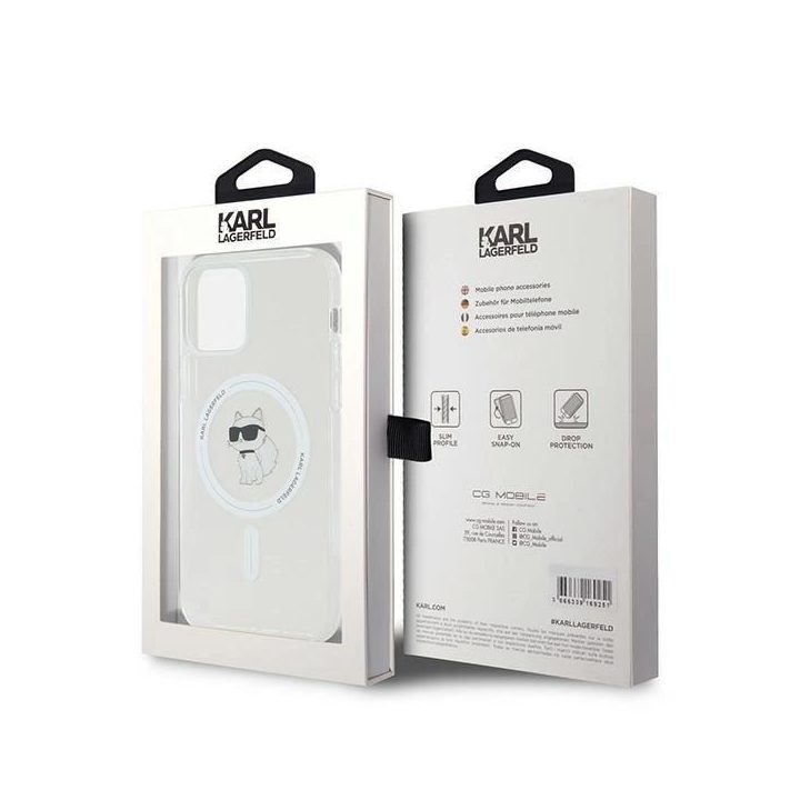 Karl Lagerfeld“ IPT Choupette MagSafe“ dėklas iPhone 12/12 Pro“ – skaidrus