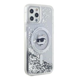 Karl Lagerfeld Liquid Glitter Choupette Head MagSafe dėklas iPhone 12 / 12 Pro - permatomas