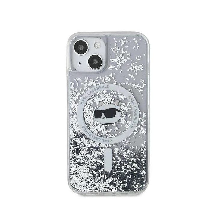 Karl Lagerfeld Liquid Glitter Choupette Head MagSafe dėkliukas iPhone 13“ – skaidrus