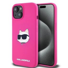 Karl Lagerfeld Silicone Choupette Head MagSafe dėklas iPhone 15 Plus / 14 Plus - rausvas