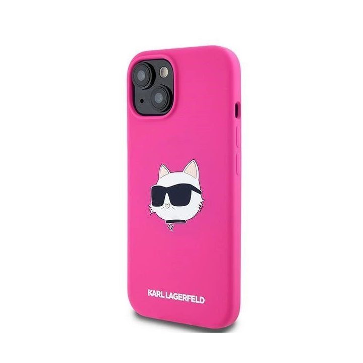 Karl Lagerfeld Silicone Choupette Head MagSafe dėklas iPhone 15 Plus / 14 Plus - rausvas