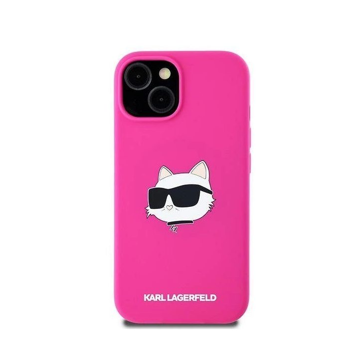 Karl Lagerfeld Silicone Choupette Head MagSafe dėklas iPhone 15 Plus / 14 Plus - rausvas