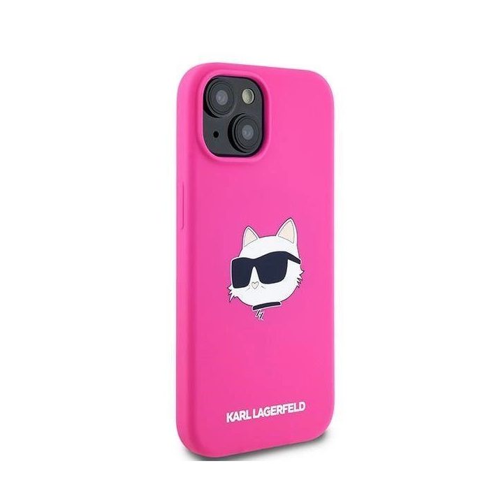 Karl Lagerfeld Silicone Choupette Head MagSafe dėklas iPhone 15 Plus / 14 Plus - rausvas