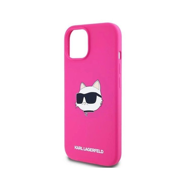 Karl Lagerfeld Silicone Choupette Head MagSafe dėklas iPhone 15 Plus / 14 Plus - rausvas